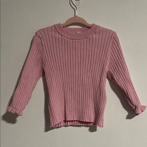 H&M Pink Ribbed Crew Neck long sleeve shirt